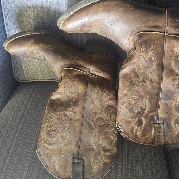 Justin Size 10.5 Mens Cowboy Boots - Picture 8 of 11